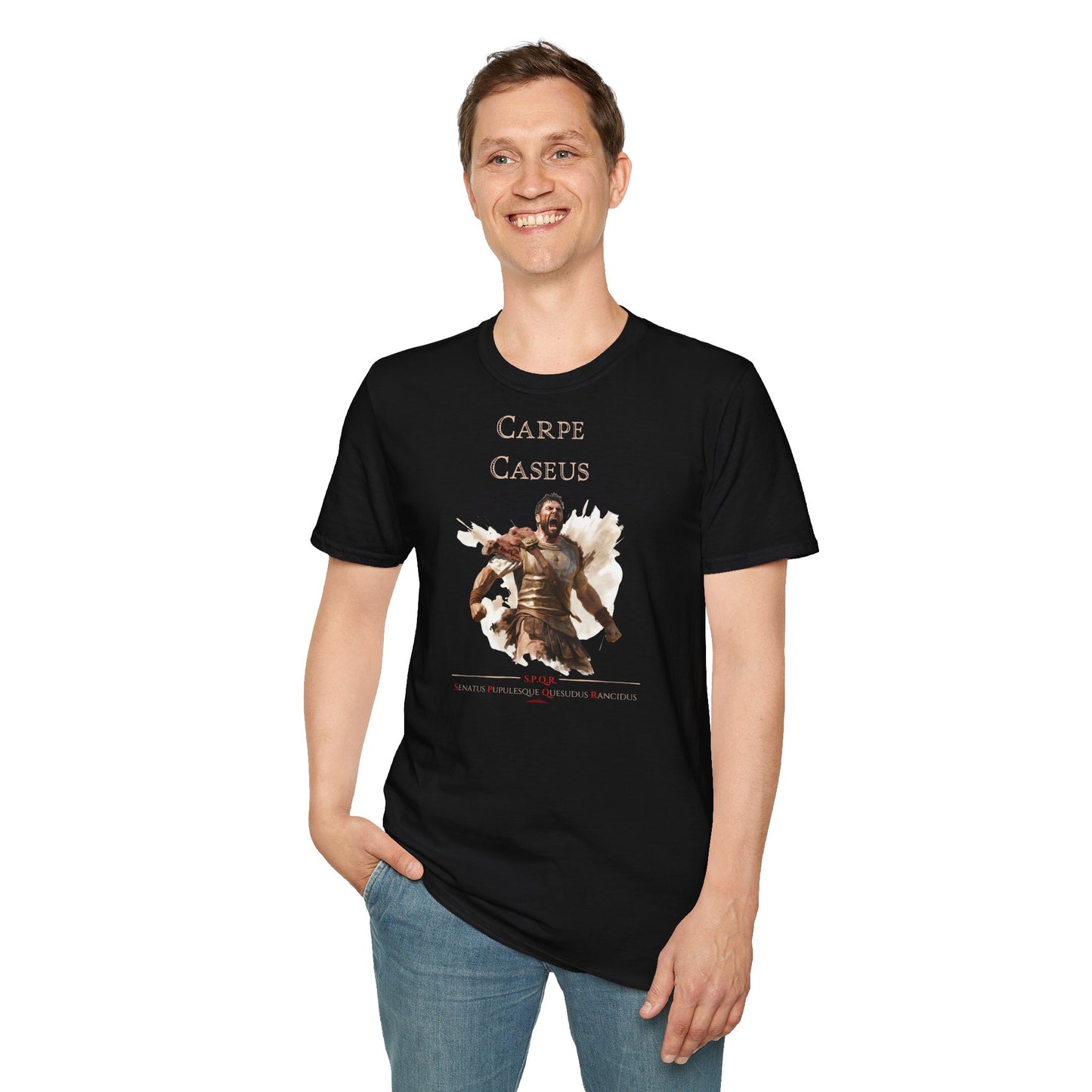 Carpe Caseus Gladiator T-Shirt – Seize the Cheese in Style